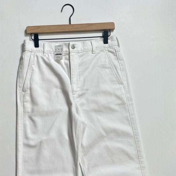 NWT!! J. CREW Factory White Drapey Denim Trousers Jeans High Waist Size 28 - Picture 5 of 13